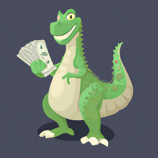 Dinosaurio millonario generado por la IA de Free2Z, cualquier parecido con algún magnate real es pura coincidencia