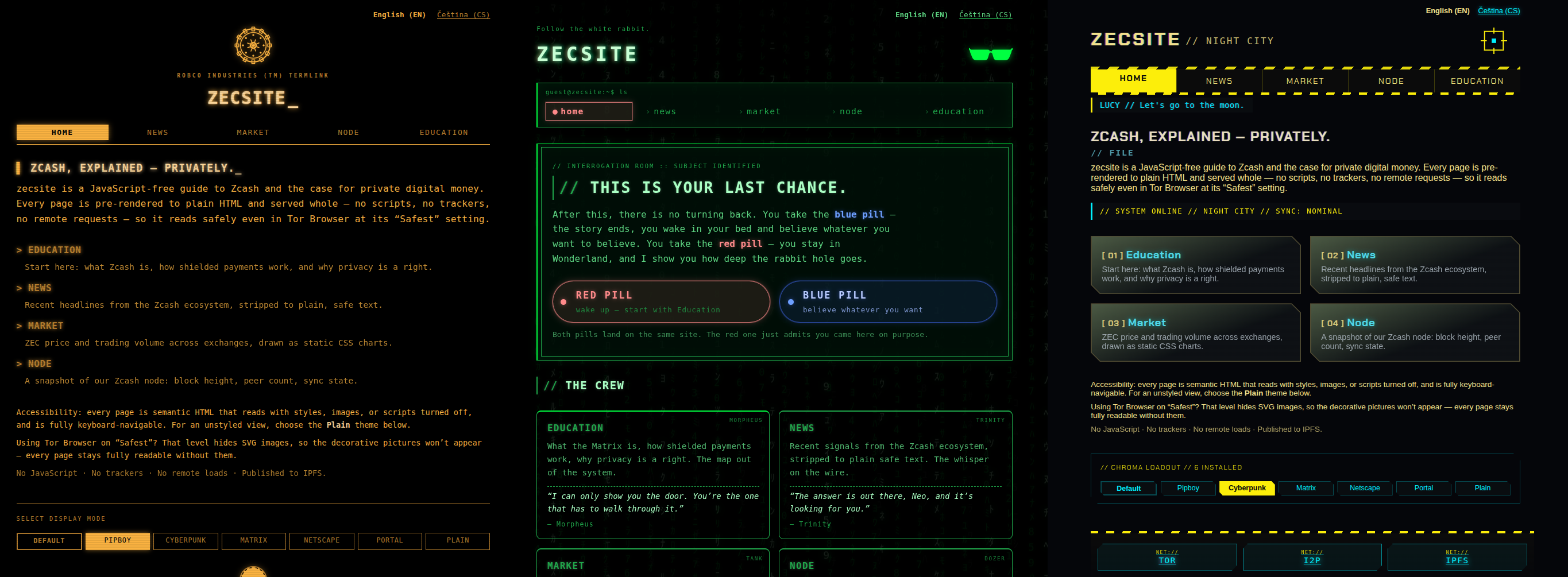 Zecsite - static JavaScript-free website generator in Java for Zcash news