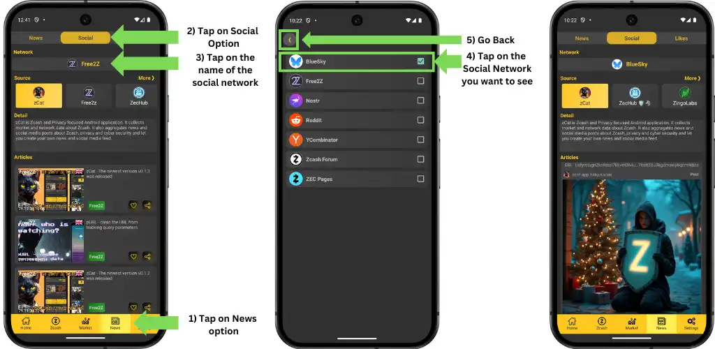 Select a social network to see posts