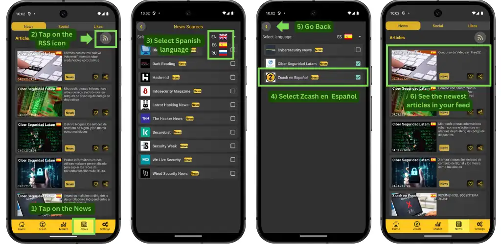Add Zcash en Español to the  News feed