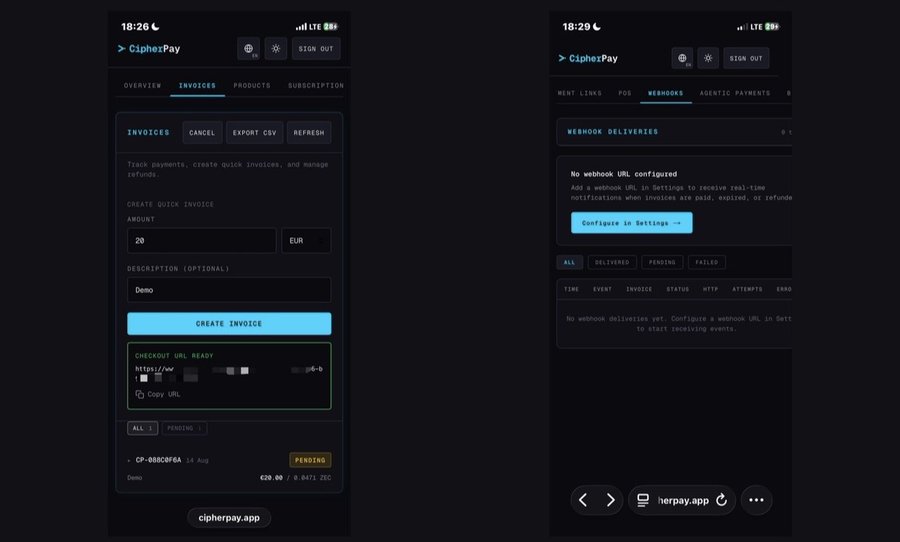 Facturas y webhooks