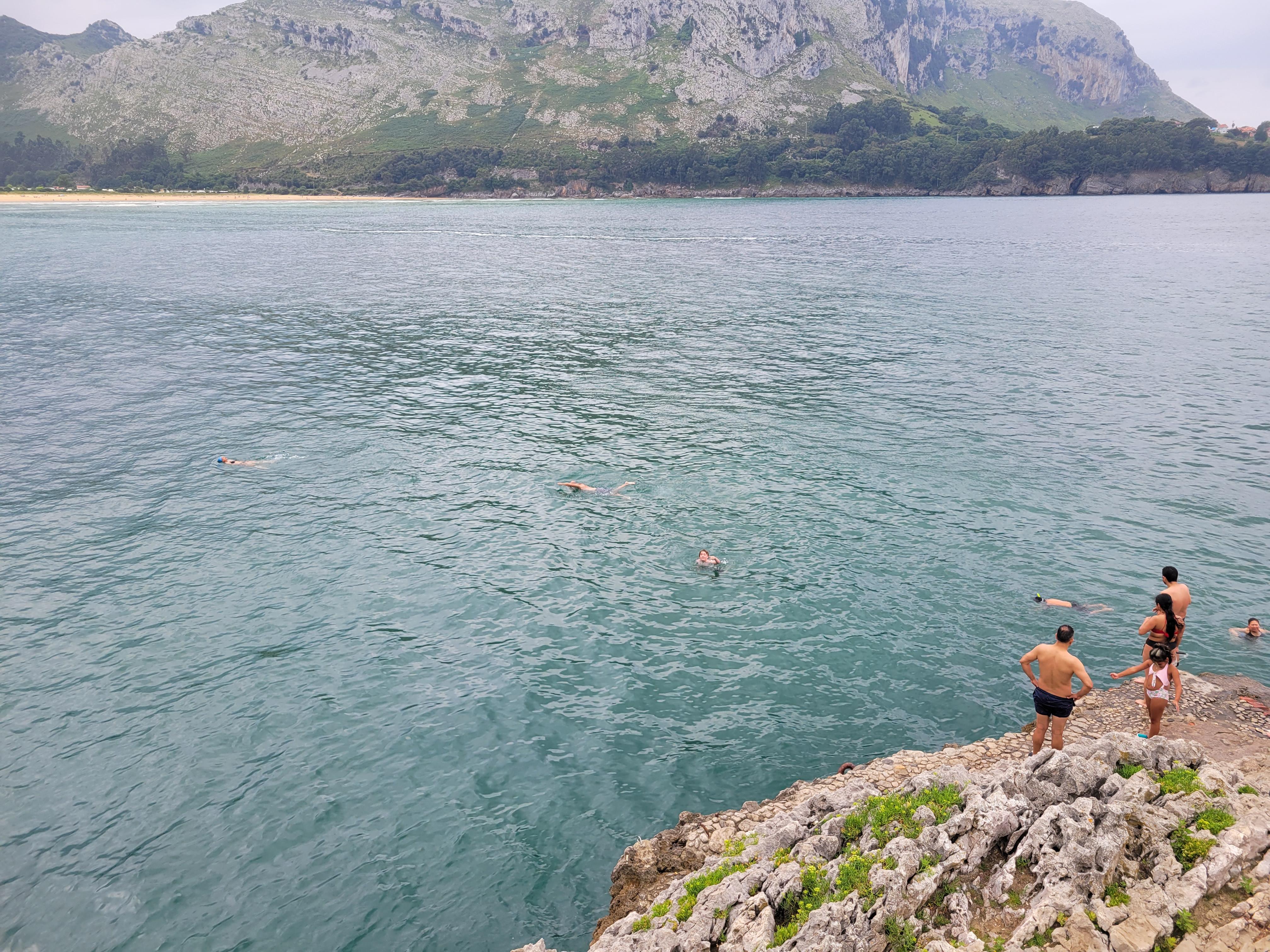 Cliff diving into deep ocean
